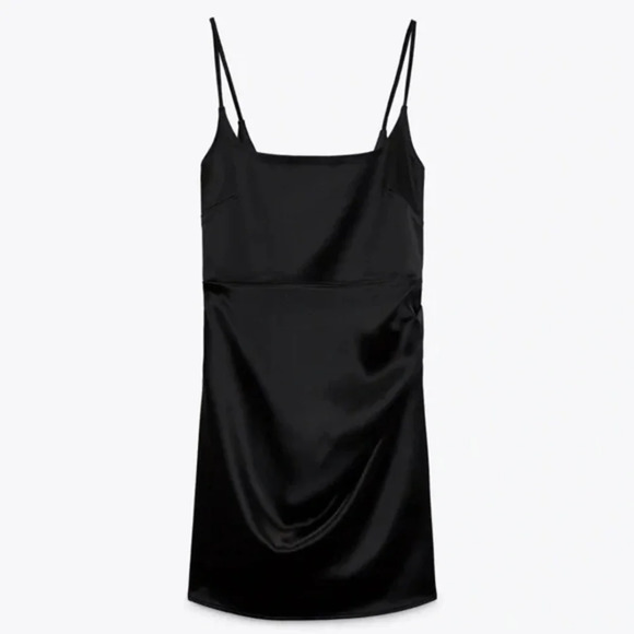 ZARA Satin Effect Mini Dress - Picture 8 of 13